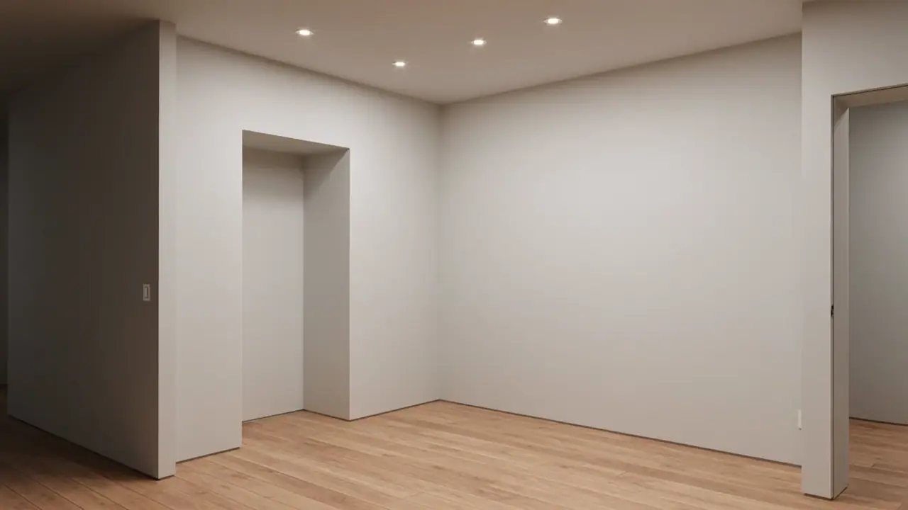 Filmische Visualisierung: Ein leerer Raum wird schrittweise zu einem maßgefertigten Raumsystem.